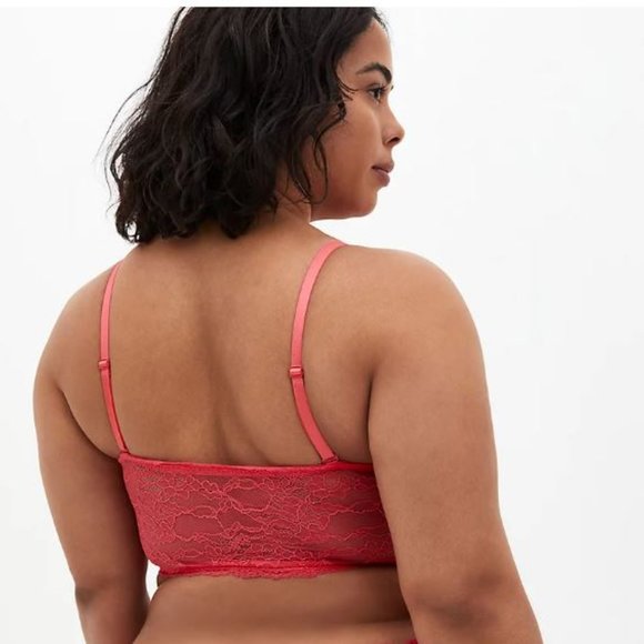 Torrid Size 2X (18-20) Bright Berry Lace Lightly Padded Bandeau - Picture 4 of 6